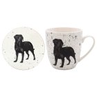 BLACK LAB MUG, COASTER & TRAY