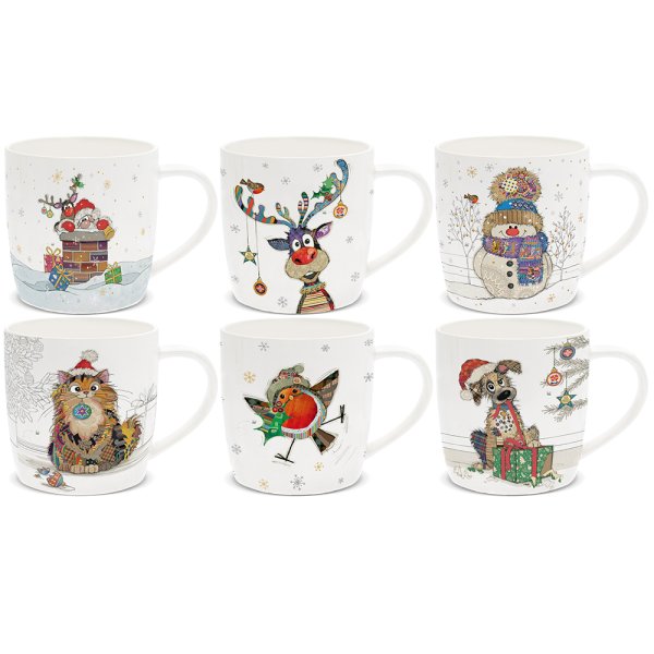 BUG ART XMAS MUGS 6 ASST