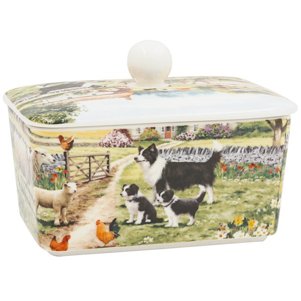 COLLIE & SHEEP BUTTER DISH