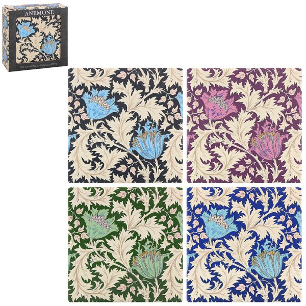 ANEMONE CERAMIC COASTERS S4