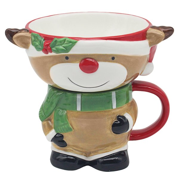 MUG WITH BOWL REINDEER