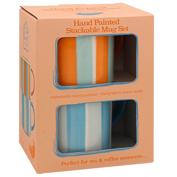 STRIPES STACKING MUGS SET 2