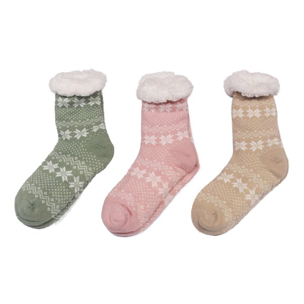 LADIES SOCKS PINK/GREEN/BEIGE
