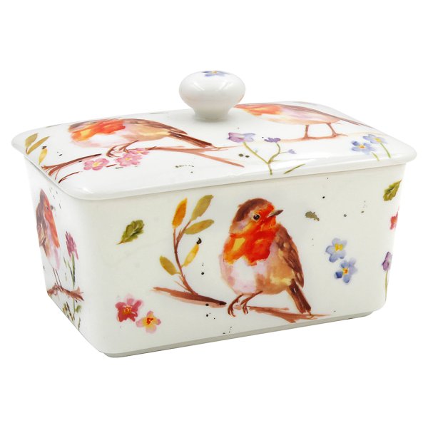 ROBINS BUTTER DISH