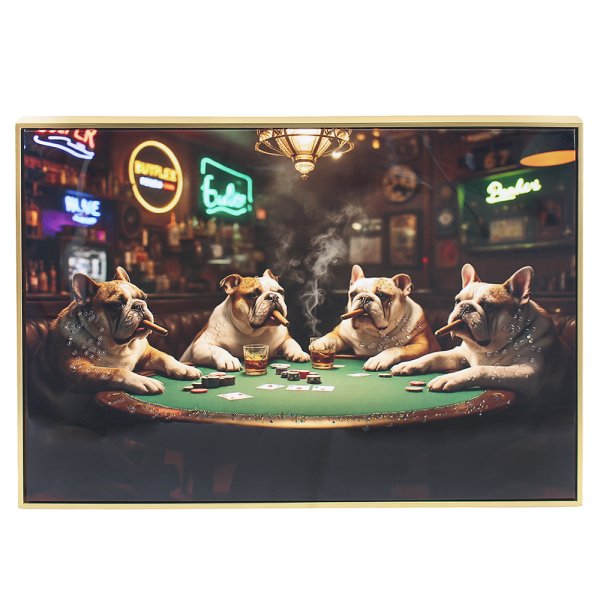 BULLDOGS POKER WALL ART