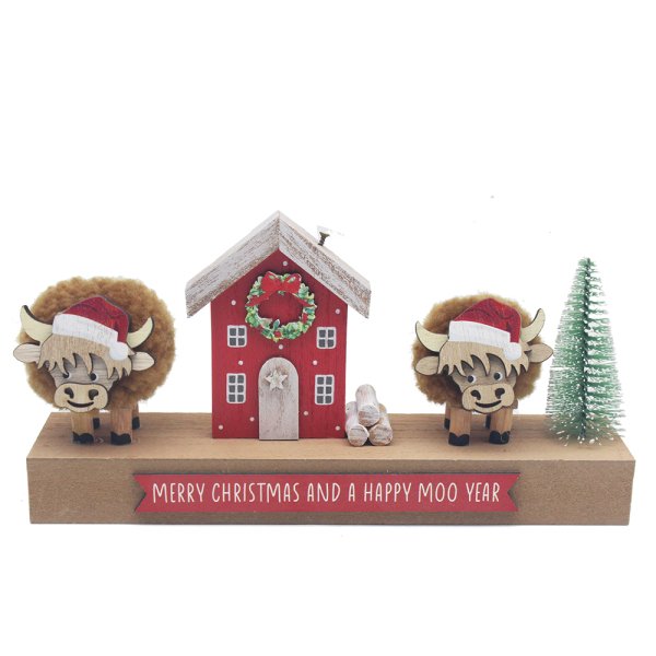 HIGHLAND COWS STANDING PLAQUE