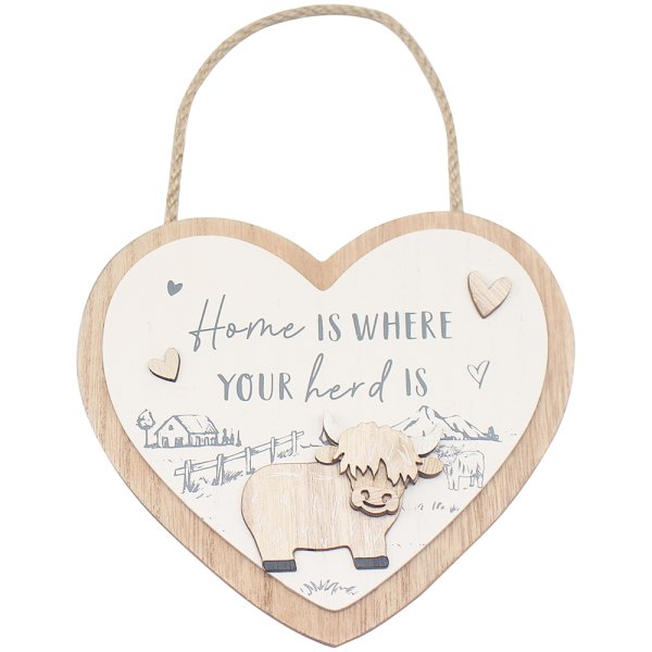HIGHLAND COW PLAQUE - HOME