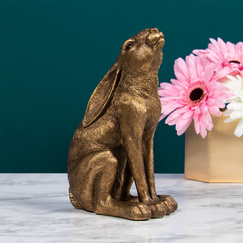 BRONZE HARE GAZING Lesser & Pavey