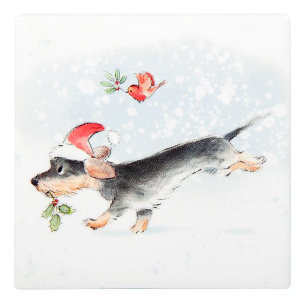 DOG WITH BIRD COASTER