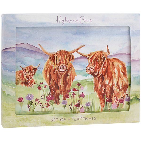 HIGHLAND COW PLACEMATS SET 4