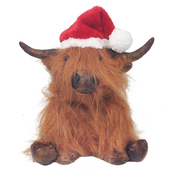 XMAS HIGHLAND COW DOORSTOP