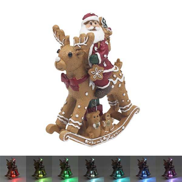 GINGERBREAD SANTA REINDEER LED