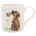 DOG WITH ROSE MUG