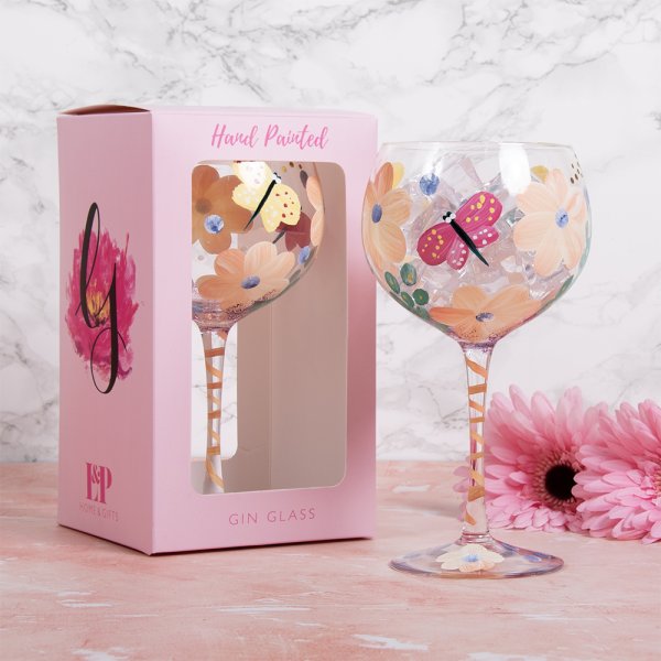 BUSY LIZZE BUTTERFLIES GIN GLS