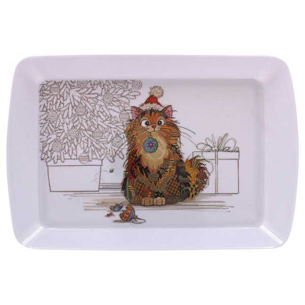 BUG ART XMAS GINGER CAT TRAY S