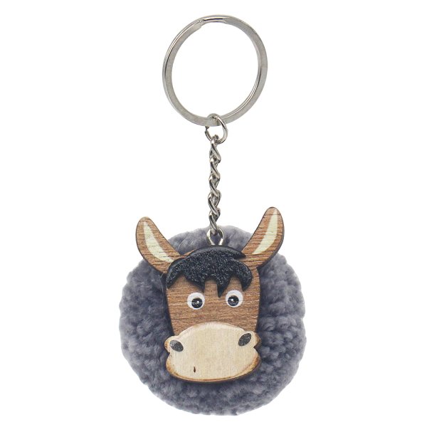 DONKEY KEYRING POM POM DONKEY KEYRING POM POM