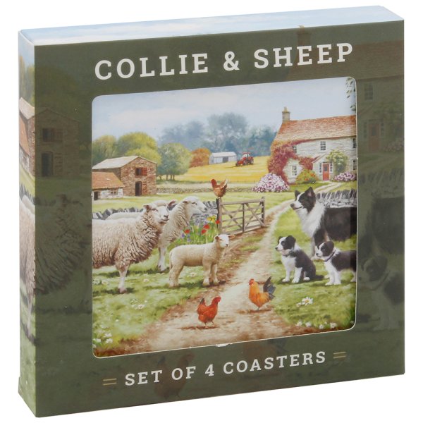 COLLIE & SHEEP COASTERS S/4