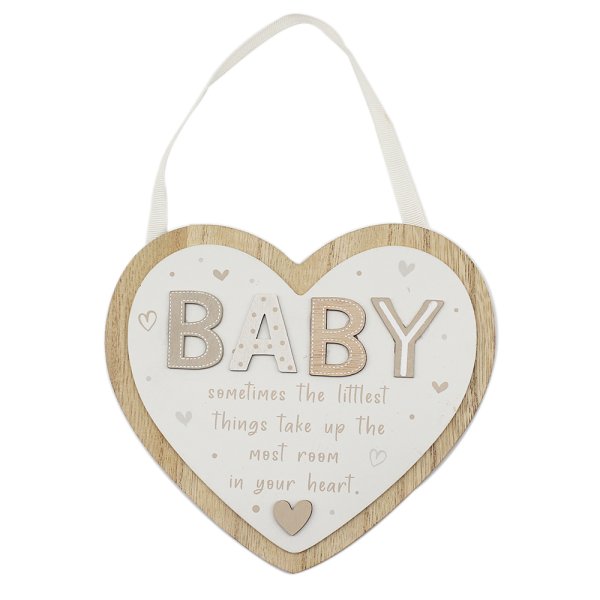 BABY HANGING HEART PLAQ CREAM