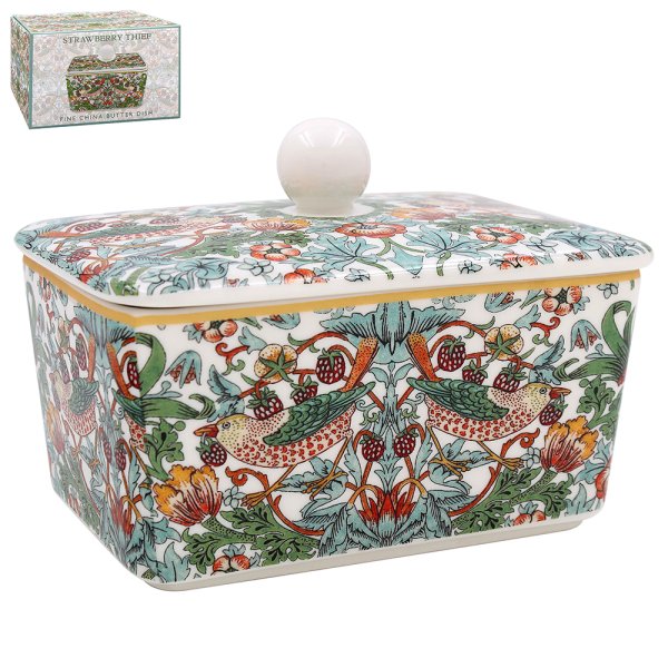 STRAWBERRY THIEF BUTTER DISH