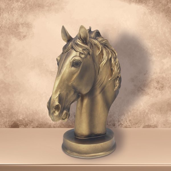 BRONZED HORSE BUST