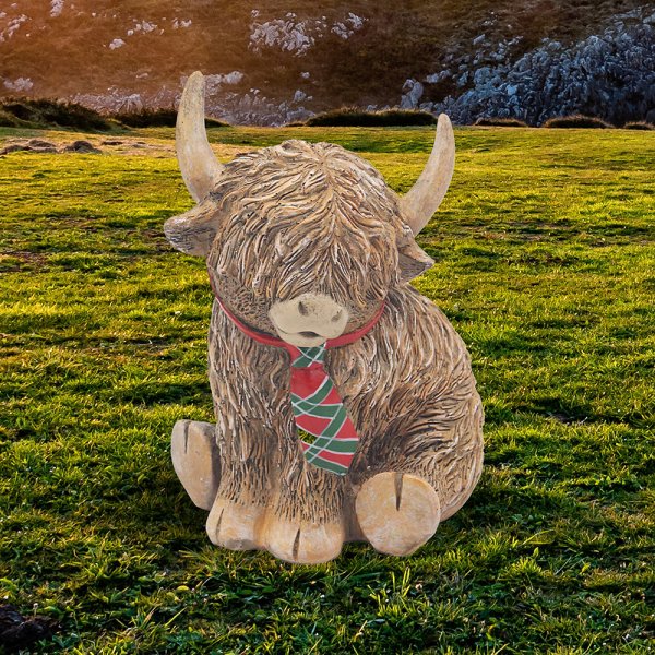 HIGHLAND COW TARTAN TIE