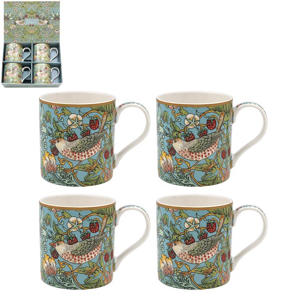 STRAWBERRY THIEF MUGS SET 4