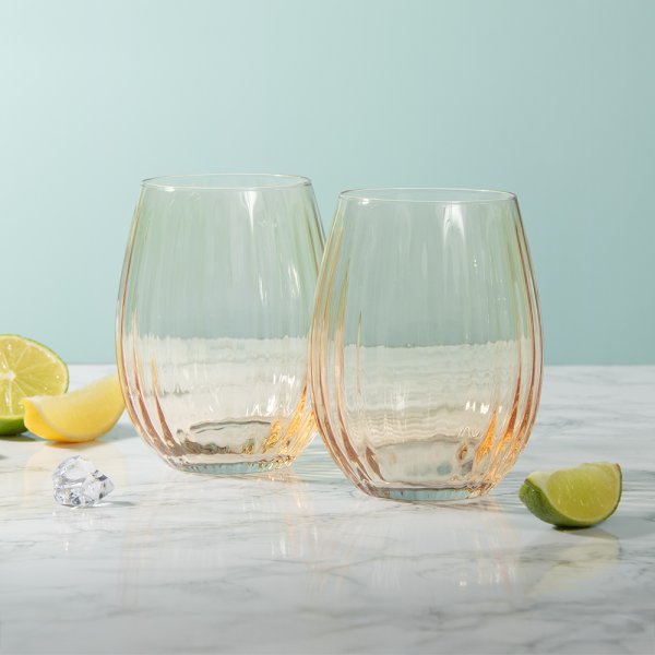 STEMLESS GLASSES - AMBER SET 2