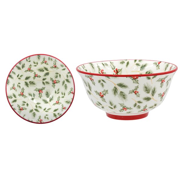 HOLLY LEAF CERAMIC BOWL 4,7"