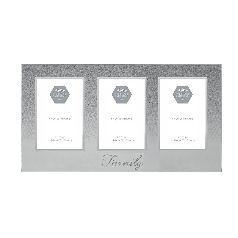 SILVER TRIPLE FRAME FAMILY 4X6 Lesser & Pavey