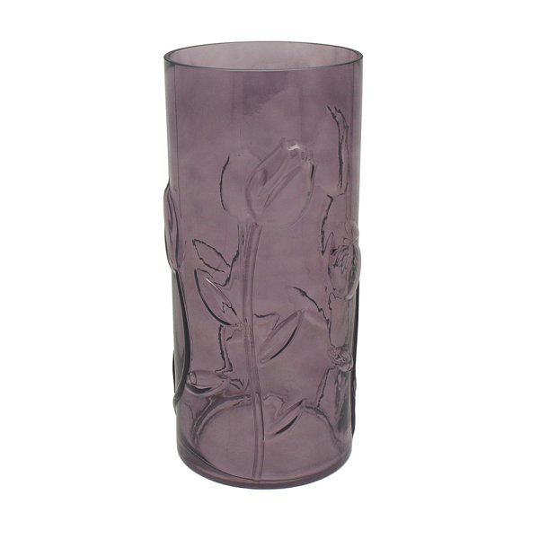 LILAC FLORAL GLASS VASE LGE