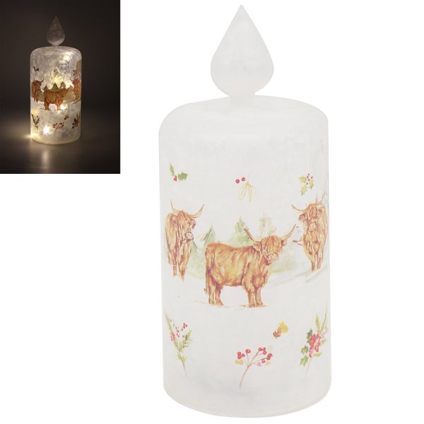 HIGHLAND COW LED FROST CANDLE