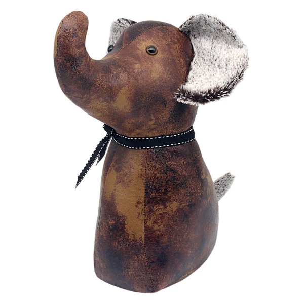 FAUX LEATHER ELEPHANT DOORSTOP