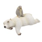 POLAR LYING BEAR WITH PENGUIN